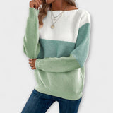 Clara - Elegantni trobojnasti patchwork pulover