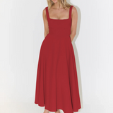 Elegantna Midi Haljina s Romantičnom Linijom