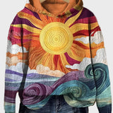 Retro Hoodie s Uzorkom Sunčevog Zraka